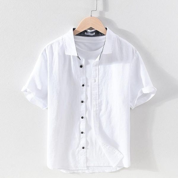 men's pure linen solid color casual short-sleeved shirt summer square collar youth slim 1009 shirts, White;black
men's pure linen solid color casual short-sleeved shirt summer square collar youth slim 1009 shirts, White;black