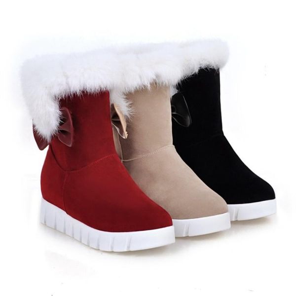 early spring snow boots thick-soled sweet bow short tube large size 40-43 women's, Black
early spring snow boots thick-soled sweet bow short tube large size 40-43 women's, Black
