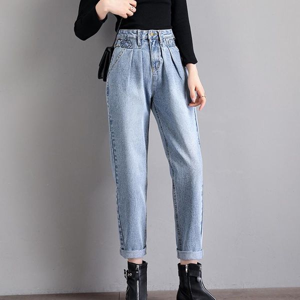 limiguyue vintage spring women jeans straight loose high waisted harem pants korean slim retro boyfriend mom denim k155 women's, Blue
limiguyue vintage spring women jeans straight loose high waisted harem pants korean slim retro boyfriend mom denim k155 women's, Blue