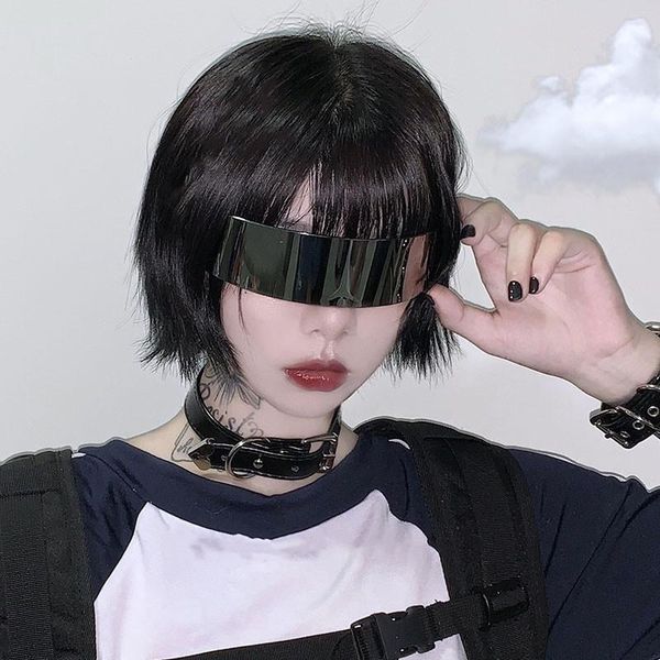 sunglasses fashion designer cool futuristic sense of technology bar bengdi personality party women men's glasses 2021, White;black
sunglasses fashion designer cool futuristic sense of technology bar bengdi personality party women men's glasses 2021, White;black