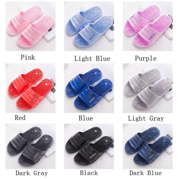 foot magnetic massage slippers men and women pedicure acupuncture home non-slip bath, Black