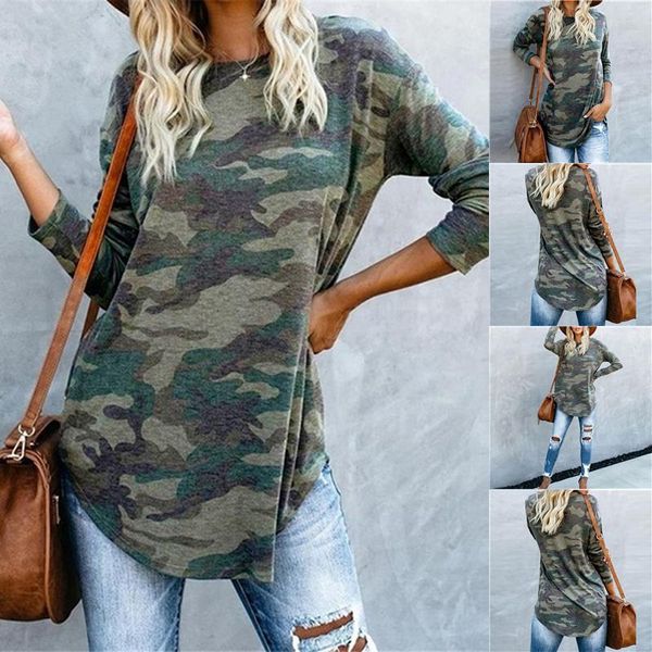 women's t-shirt casual women o-neck camouflage camo shirt long sleeve ladies tee, White
women's t-shirt casual women o-neck camouflage camo shirt long sleeve ladies tee, White