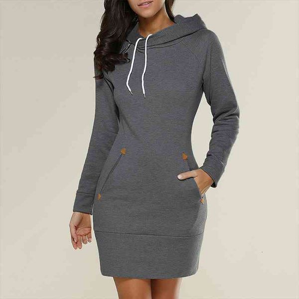 spring and autumn ladies knee-length dress hooded warm sweatshirt long sleeve camp collar pocket simple casual sports dress, Black;gray
spring and autumn ladies knee-length dress hooded warm sweatshirt long sleeve camp collar pocket simple casual sports dress, Black;gray