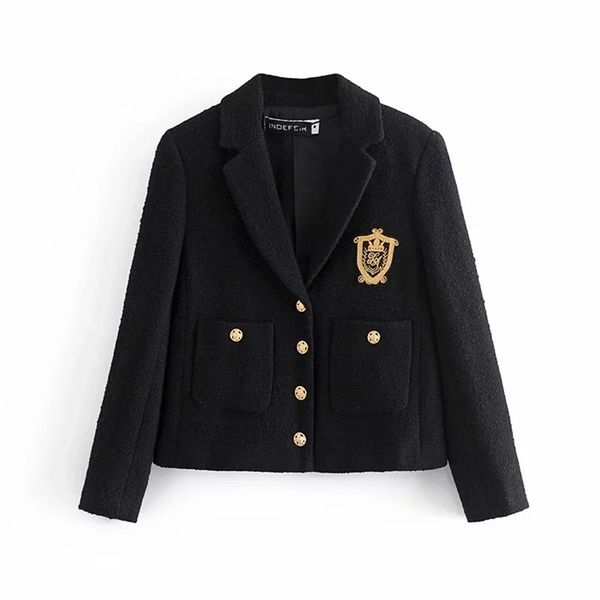 fashion vintage college style women black tweed jacket single-breasted pocket long sleeve female uniform coat casaco femme 210914, Black;brown
fashion vintage college style women black tweed jacket single-breasted pocket long sleeve female uniform coat casaco femme 210914, Black;brown