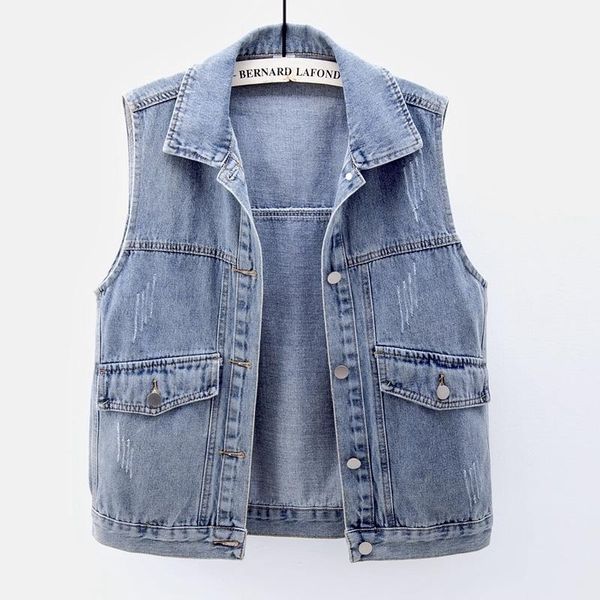 women's vests korean denim vest women vintage blue waistcoat loose short sleeveless jacket coat summer frayed big pocket jeans female, Black;white
women's vests korean denim vest women vintage blue waistcoat loose short sleeveless jacket coat summer frayed big pocket jeans female, Black;white