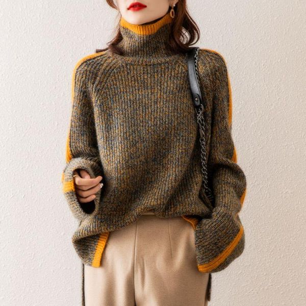 sweater knit 2021 turtleneck women fashion casual autumn winter thicken warm outwear highneck loose retro hits color pullover women's s, White;black
sweater knit 2021 turtleneck women fashion casual autumn winter thicken warm outwear highneck loose retro hits color pullover women's s, White;black