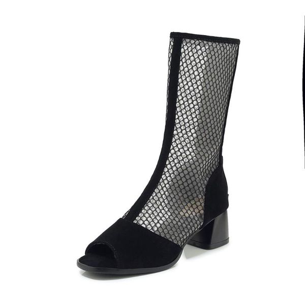 british wind square with hollow out in the summer of 2021, thick cool knee-high boots female 33-46 sandals, Black
british wind square with hollow out in the summer of 2021, thick cool knee-high boots female 33-46 sandals, Black