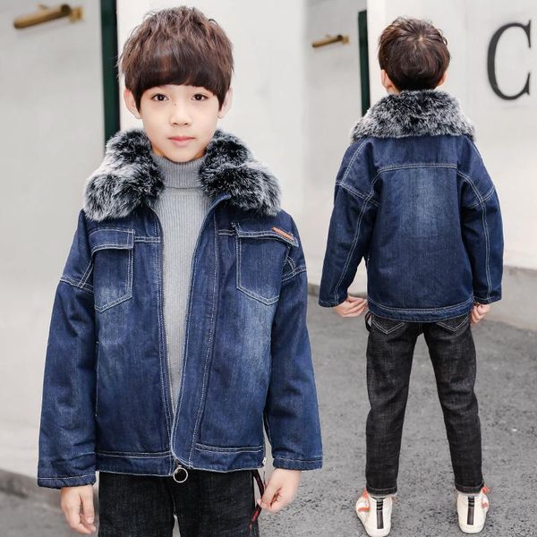 coat russian winter 5-13 years old kids denim jacket children's parkas coated fabric big fur collar windbreakercotton thickening, Blue;gray
coat russian winter 5-13 years old kids denim jacket children's parkas coated fabric big fur collar windbreakercotton thickening, Blue;gray