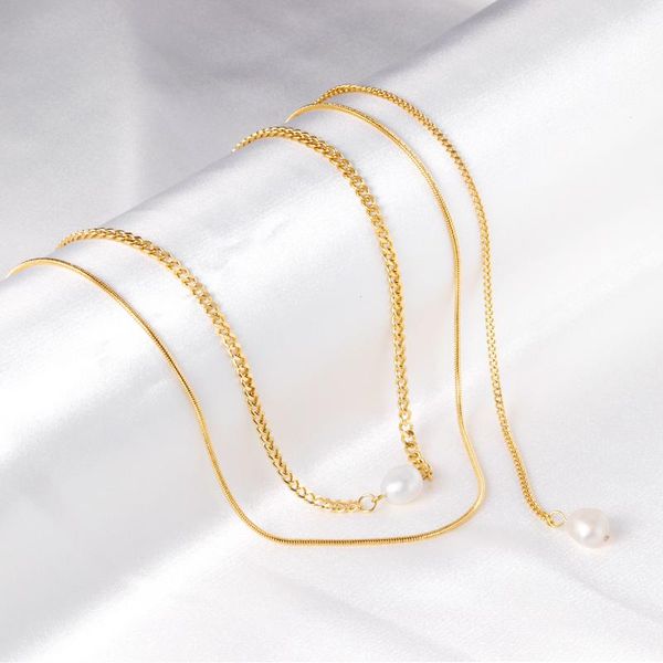 pendant necklaces gold color multi layers baroque imitation pearl simple elegant office fashion lady double 1 piece chains, Silver
pendant necklaces gold color multi layers baroque imitation pearl simple elegant office fashion lady double 1 piece chains, Silver