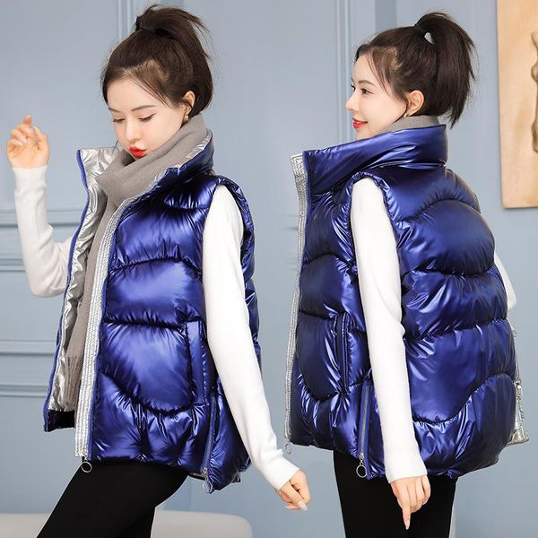women's vests 2021 women winter vest sleeveless zipper thick warm padded coat casual female waistcoat jacket, Black;white
women's vests 2021 women winter vest sleeveless zipper thick warm padded coat casual female waistcoat jacket, Black;white