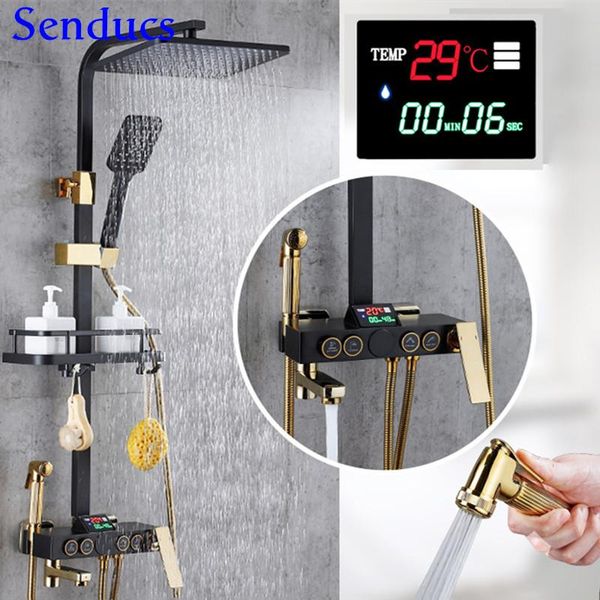 black gold shower set inwall mounted bathroom digital 12 inch spa rainfall head copper brass bathtub faucets sets
black gold shower set inwall mounted bathroom digital 12 inch spa rainfall head copper brass bathtub faucets sets