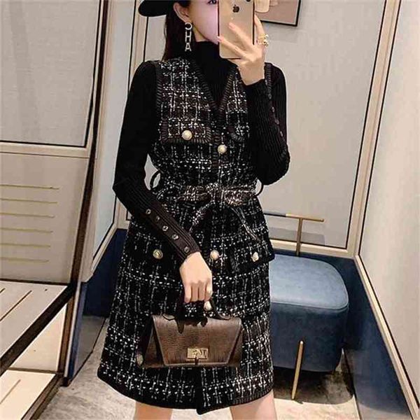 autumn women's fashion 2 piece set v-neck plaid tweed sleeveless vest jacket + long sleeve knitting shirt outfits 210603, White
autumn women's fashion 2 piece set v-neck plaid tweed sleeveless vest jacket + long sleeve knitting shirt outfits 210603, White
