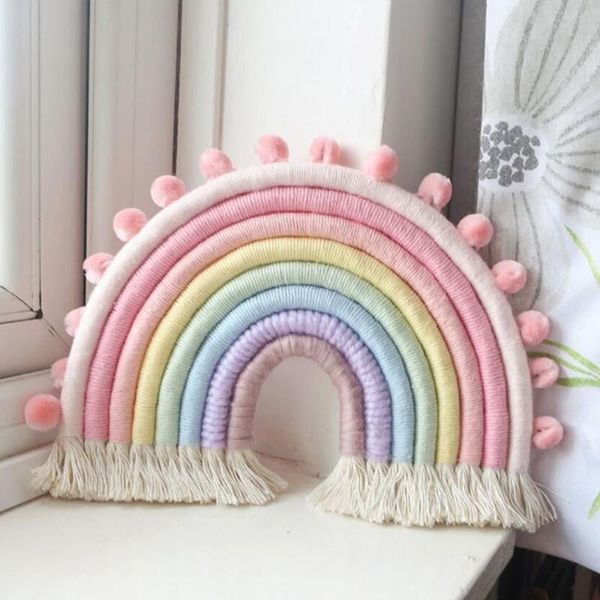 decorative objects & figurines diy rope rainbow wall hanging decoration handmade woven nordic baby room accessories living home decor gift f
decorative objects & figurines diy rope rainbow wall hanging decoration handmade woven nordic baby room accessories living home decor gift f