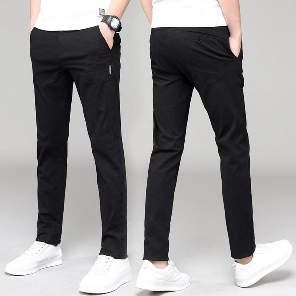 men's pants summer 2021 fashion casual slim light business solid color thin micro-elastic cotton long, Black
men's pants summer 2021 fashion casual slim light business solid color thin micro-elastic cotton long, Black