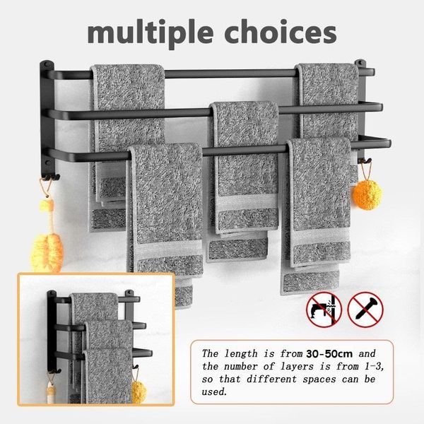 30/40/50 cm black towel hanger wall-mounted rack bathroom kitchen holder multilayer accessories racks
30/40/50 cm black towel hanger wall-mounted rack bathroom kitchen holder multilayer accessories racks