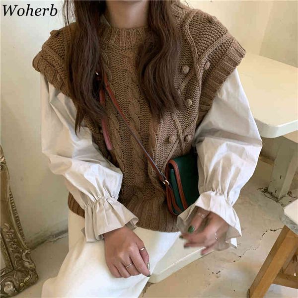 sweater vest female autumn korean college style girl all match sleeveless loose student knit jumper women waistcoat 210417, White;black
sweater vest female autumn korean college style girl all match sleeveless loose student knit jumper women waistcoat 210417, White;black