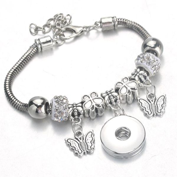 charm bracelets butterfly 5 colors snap bracelet lobster buckle snake chain bangles beaded fit 18mm jewelry women 0007, Golden;silver
charm bracelets butterfly 5 colors snap bracelet lobster buckle snake chain bangles beaded fit 18mm jewelry women 0007, Golden;silver