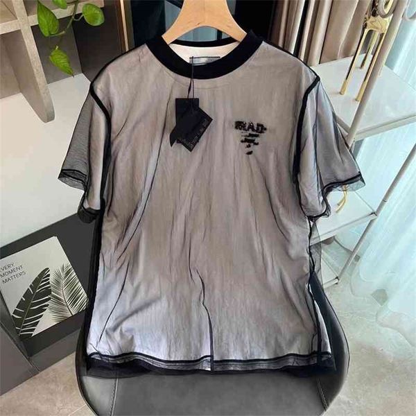 early spring new prd personalized black screen fake two pieces of beads embroidered to show thin and versatile fashion short sleeve top, White
early spring new prd personalized black screen fake two pieces of beads embroidered to show thin and versatile fashion short sleeve top, White