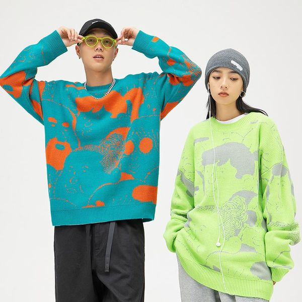 men's sweaters 2021 autumn style anime embroidery men and women couple wear shadowless wall plus size loose fashion sweater, White;black
men's sweaters 2021 autumn style anime embroidery men and women couple wear shadowless wall plus size loose fashion sweater, White;black