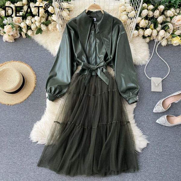 women's leather & faux deat women patchwork mesh midi-long jacket arrivals long sleeve fashion temperament autumn winter 2021 11d5061, Black
women's leather & faux deat women patchwork mesh midi-long jacket arrivals long sleeve fashion temperament autumn winter 2021 11d5061, Black