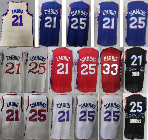 men basketball joel embiid jersey 21 ben simmons 25 all stitched away blue white red black beige team color for sport fans breathable qualit, Black;red
men basketball joel embiid jersey 21 ben simmons 25 all stitched away blue white red black beige team color for sport fans breathable qualit, Black;red