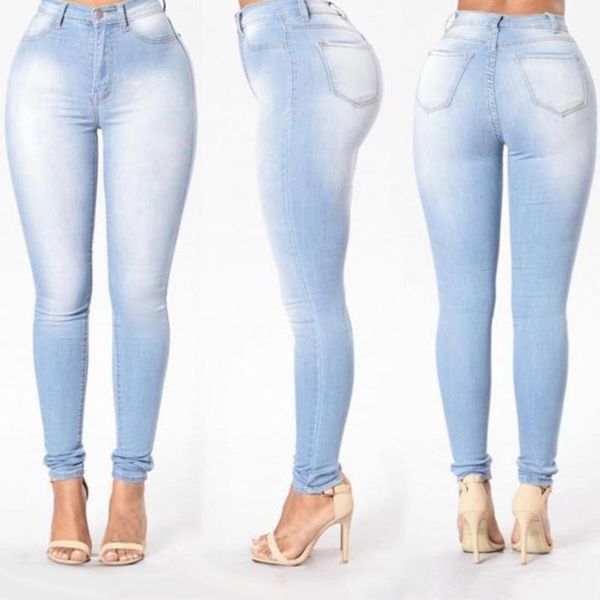 women's jeans high waist straight fashion women elastic skinny washed denim cowboy long pencil pants, Blue
women's jeans high waist straight fashion women elastic skinny washed denim cowboy long pencil pants, Blue