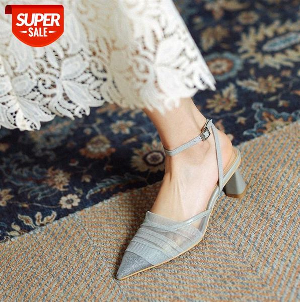 net yarn breathable baotou retro word belt sandals female fairy style pointed thick heel high heels #zk8f, Black
net yarn breathable baotou retro word belt sandals female fairy style pointed thick heel high heels #zk8f, Black