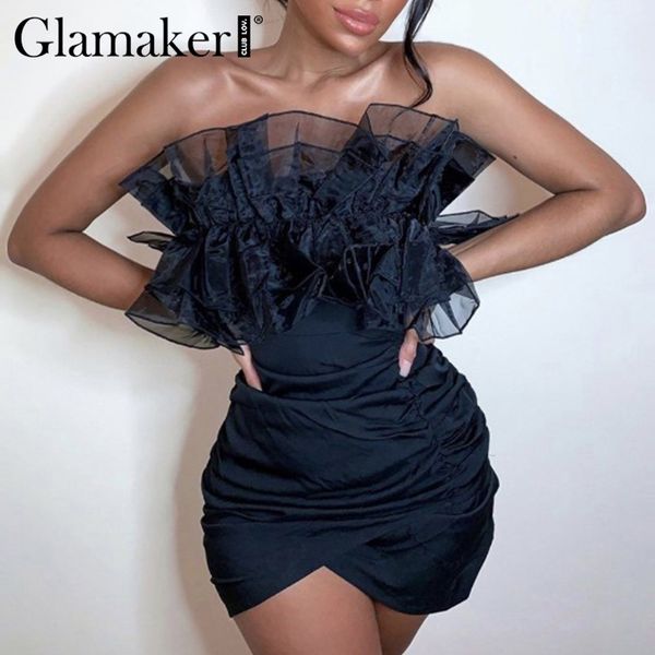 glamaker off shoulder vestido club mini dress mesh sleeveless pleated short party dress bodycon ruffle elegant dress women 210414, Black;gray
glamaker off shoulder vestido club mini dress mesh sleeveless pleated short party dress bodycon ruffle elegant dress women 210414, Black;gray