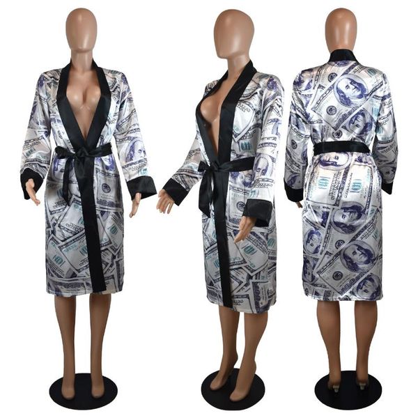 women's sleepwear dollar pattern pajamas fashion positioning printing lace-up windbreaker mid-length nightgown home service women silk, Black;red
women's sleepwear dollar pattern pajamas fashion positioning printing lace-up windbreaker mid-length nightgown home service women silk, Black;red