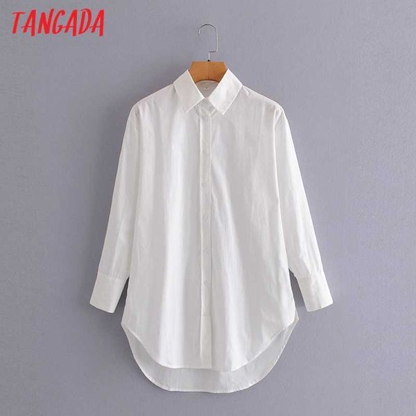 tangada women white oversized long shirts long sleeve solid turn down collar elegant office ladies casual 3a82 210609
tangada women white oversized long shirts long sleeve solid turn down collar elegant office ladies casual 3a82 210609