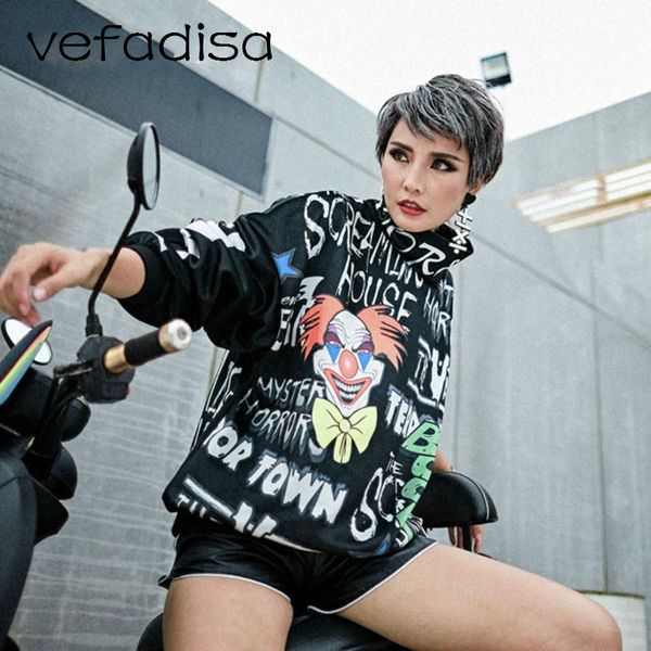 women's hoodies & sweatshirts vefadisa women letter printing turtleneck pleuche sweatshirt 2021 winter cartoon clown pattern pullover d, Black
women's hoodies & sweatshirts vefadisa women letter printing turtleneck pleuche sweatshirt 2021 winter cartoon clown pattern pullover d, Black