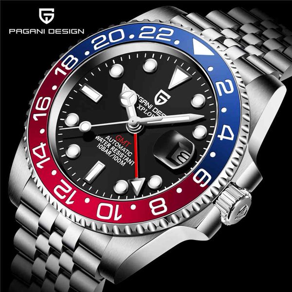 watch pagani design gmt automatic es mens stainless steel 100m waterproof men wristwatch sapphire glass relogio masculino, Slivery;brown
watch pagani design gmt automatic es mens stainless steel 100m waterproof men wristwatch sapphire glass relogio masculino, Slivery;brown
