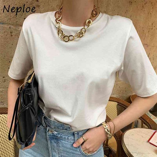 simple basic white t shirt women o neck pullover short sleeve loose tees summer all match cotton lady 210422
simple basic white t shirt women o neck pullover short sleeve loose tees summer all match cotton lady 210422