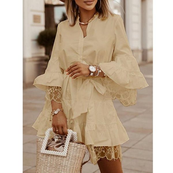 casual dresses women elegant summer dress lace butterfly sleeve v-neck single-breasted plus size loose a line mini, Black;gray
casual dresses women elegant summer dress lace butterfly sleeve v-neck single-breasted plus size loose a line mini, Black;gray