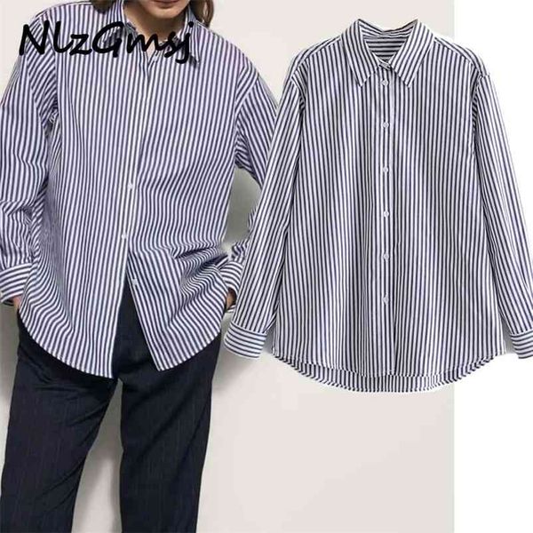 nlzgmsj women fashion vintage stripe print casual za blouse blusas turn down collar female shirt autumn spring 210628, White
nlzgmsj women fashion vintage stripe print casual za blouse blusas turn down collar female shirt autumn spring 210628, White