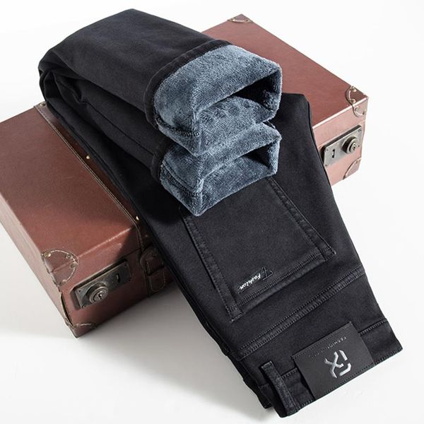 men's jeans winter plus velvet thick black classic style business fashion stretch denim trousers male brand regular fit pants, Blue
men's jeans winter plus velvet thick black classic style business fashion stretch denim trousers male brand regular fit pants, Blue