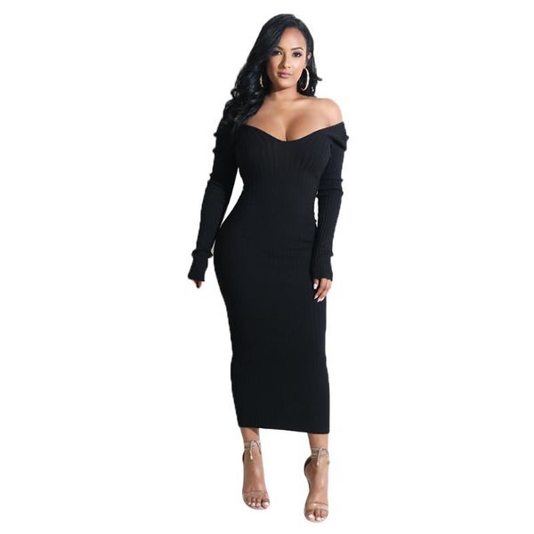 women off shoulder knitted dress fashion female elegant spring autumn solid long sleeve slim party dresses casual, Black;gray
women off shoulder knitted dress fashion female elegant spring autumn solid long sleeve slim party dresses casual, Black;gray