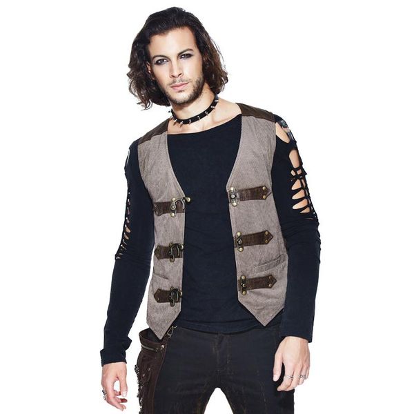 men's vests devil fashion punk vintage casual vest personality gothic style party waistcoats, Black;white
men's vests devil fashion punk vintage casual vest personality gothic style party waistcoats, Black;white