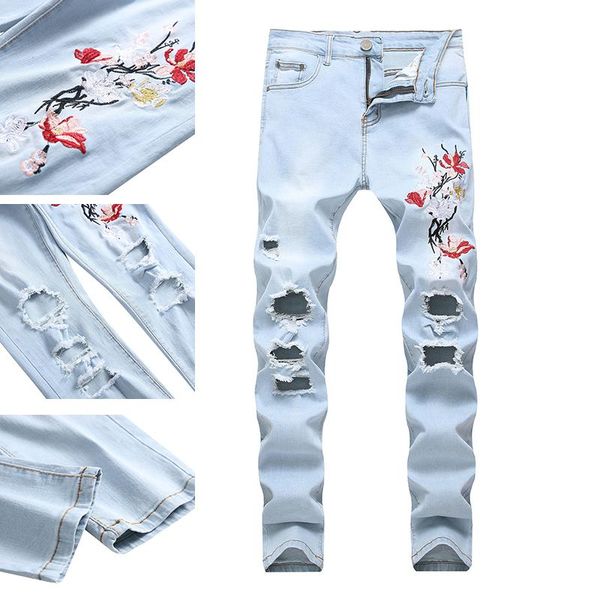 men's jeans 2021 korean version of the trend elastic casual trousers tooling washable ripped slim summer, Blue
men's jeans 2021 korean version of the trend elastic casual trousers tooling washable ripped slim summer, Blue
