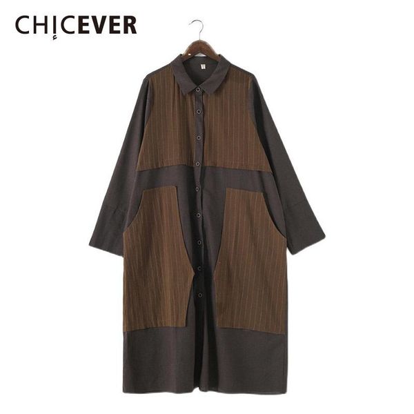 women's trench coats chicever coffee windbreaker for women lapel long sleeve patchwork hit color oversized casual coat female 2021 autu, Tan;black
women's trench coats chicever coffee windbreaker for women lapel long sleeve patchwork hit color oversized casual coat female 2021 autu, Tan;black