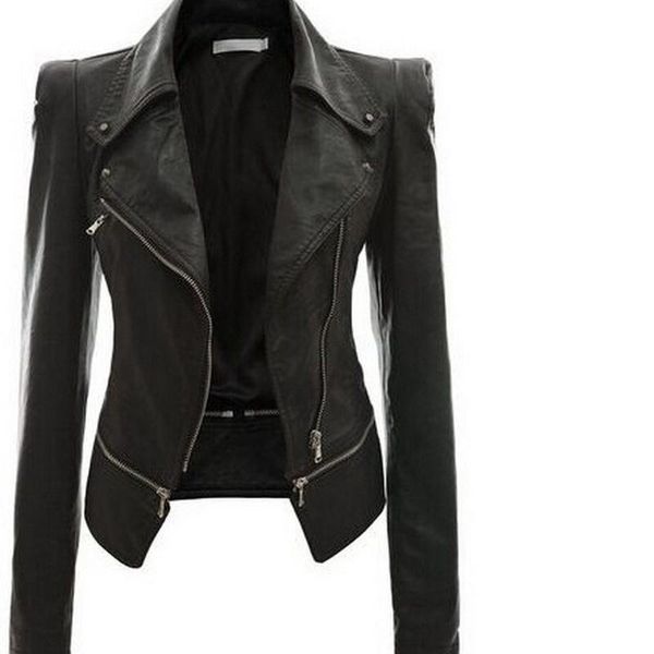 women's jackets autumn and winter fashion leather motorcycle jacket coat slim fit zipper short long-sleeved top, Black;brown
women's jackets autumn and winter fashion leather motorcycle jacket coat slim fit zipper short long-sleeved top, Black;brown