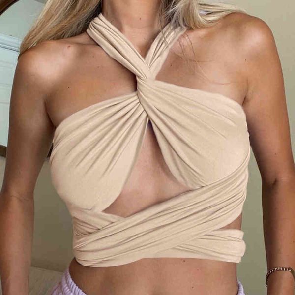 solid halter crop women's bandage hole backless tanks vest skinny party clubwear female outfits summer 210413, White
solid halter crop women's bandage hole backless tanks vest skinny party clubwear female outfits summer 210413, White