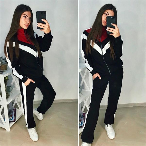 two piece set spring womenpant autumn tracksuit zipper stand collar jacket and pants casual sports female suits jogging femme, White
two piece set spring womenpant autumn tracksuit zipper stand collar jacket and pants casual sports female suits jogging femme, White