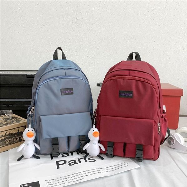 fashion women's backpack solid color nylon waterproof school bag for girls large with many pockets 2021
fashion women's backpack solid color nylon waterproof school bag for girls large with many pockets 2021