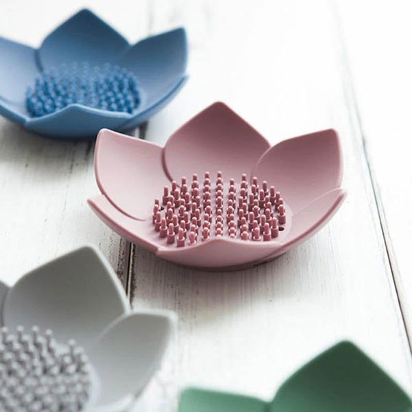 for water draining soap dish 1pcs bathroom accessories silicone non-slip box lotus shape solid color portable dishes
for water draining soap dish 1pcs bathroom accessories silicone non-slip box lotus shape solid color portable dishes