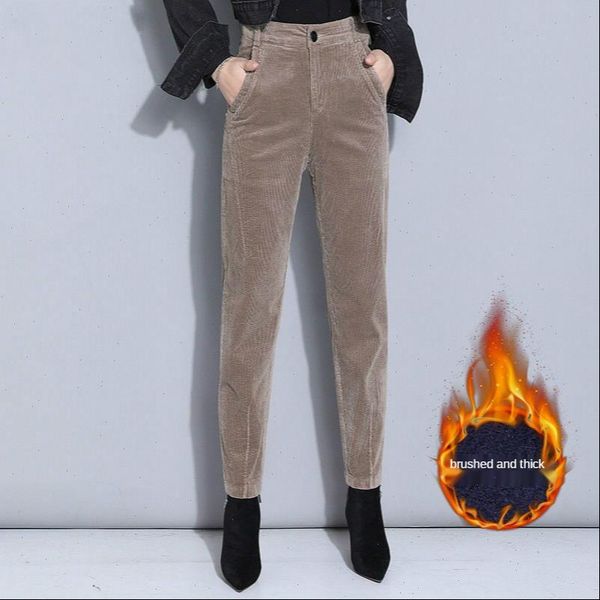 fleece corduroy autumn winter women capris high waist harem skinny casual office lady baggies, Black;white
fleece corduroy autumn winter women capris high waist harem skinny casual office lady baggies, Black;white