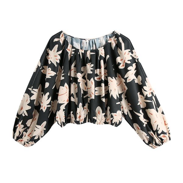 fashion flower print crop blouses shirt women o-neck three quarter sleeve female shirts chic ladies casual clothing 210430, White
fashion flower print crop blouses shirt women o-neck three quarter sleeve female shirts chic ladies casual clothing 210430, White