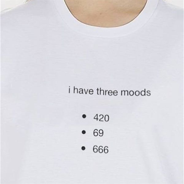 i have three moods letter print tee 210512, White
i have three moods letter print tee 210512, White