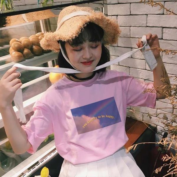 you deser to be womens happy tumblr graphic kawaii cute women casual fashion fun t shirt rainbow summer ulzzang, White
you deser to be womens happy tumblr graphic kawaii cute women casual fashion fun t shirt rainbow summer ulzzang, White