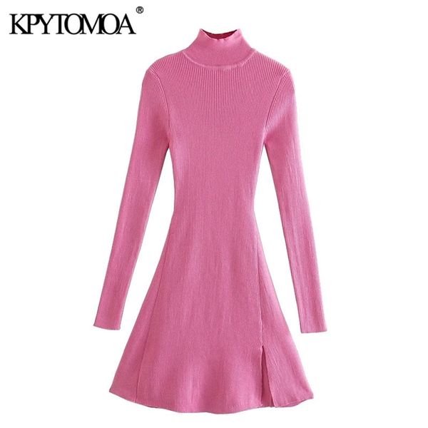 kpytomoa women chic fashion front slit fitted knit mini dress vintage high neck long sleeve female dresses vestidos mujer 211221, Black;gray
kpytomoa women chic fashion front slit fitted knit mini dress vintage high neck long sleeve female dresses vestidos mujer 211221, Black;gray